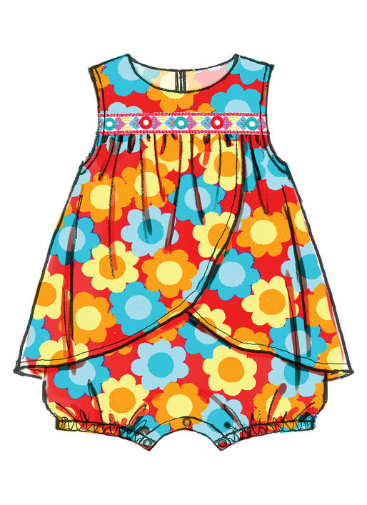 McCalls Babies' Rompers M7107