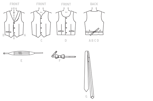 McCalls Child Waistcoats, Accessories M7223