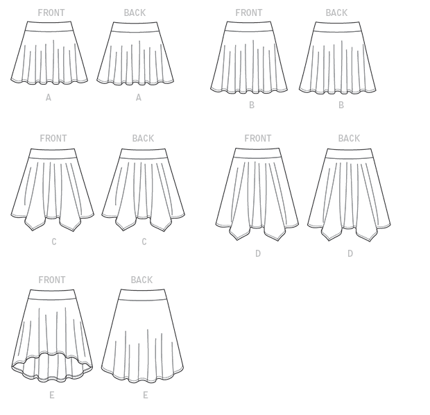 McCalls Child/Teen Skirts M7345