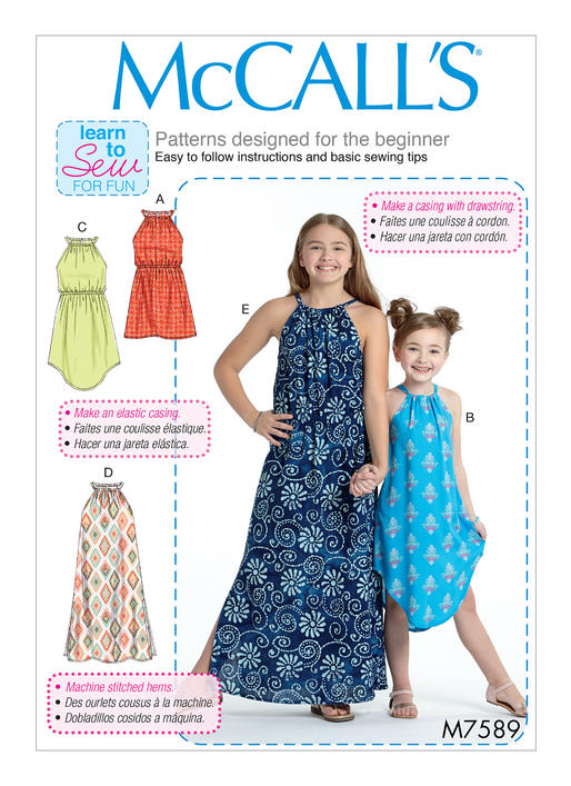 McCalls Child/Teen Dresses M7589