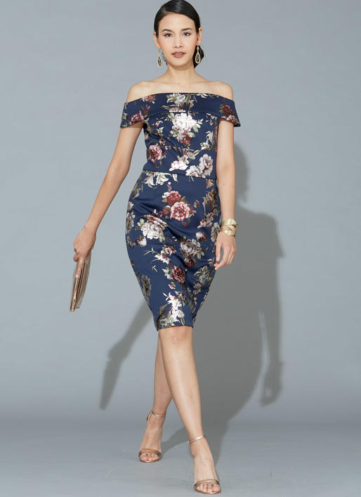 mccall's off the shoulder dress pattern McCalls Dresses M7719 – The Fold Line