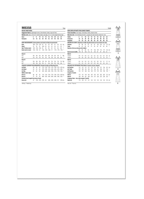 McCalls Vintage Wrap Dress M8358