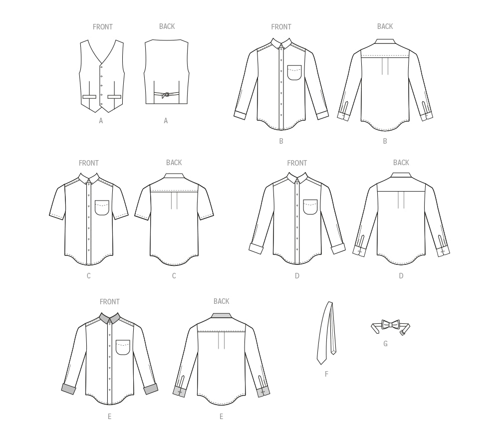 McCalls Men's Waistcoat & Shirt M8415