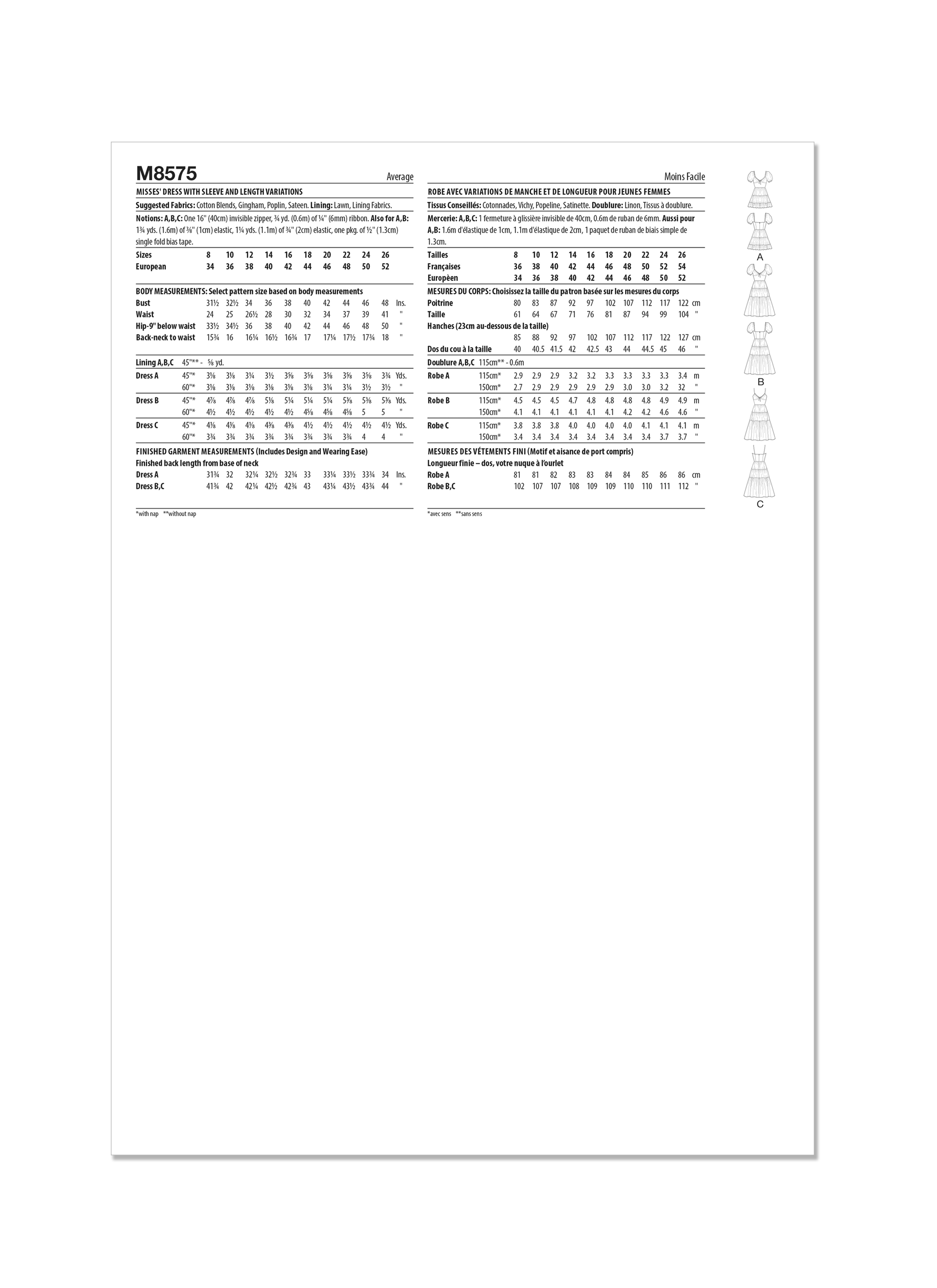 McCall's Dress M8575