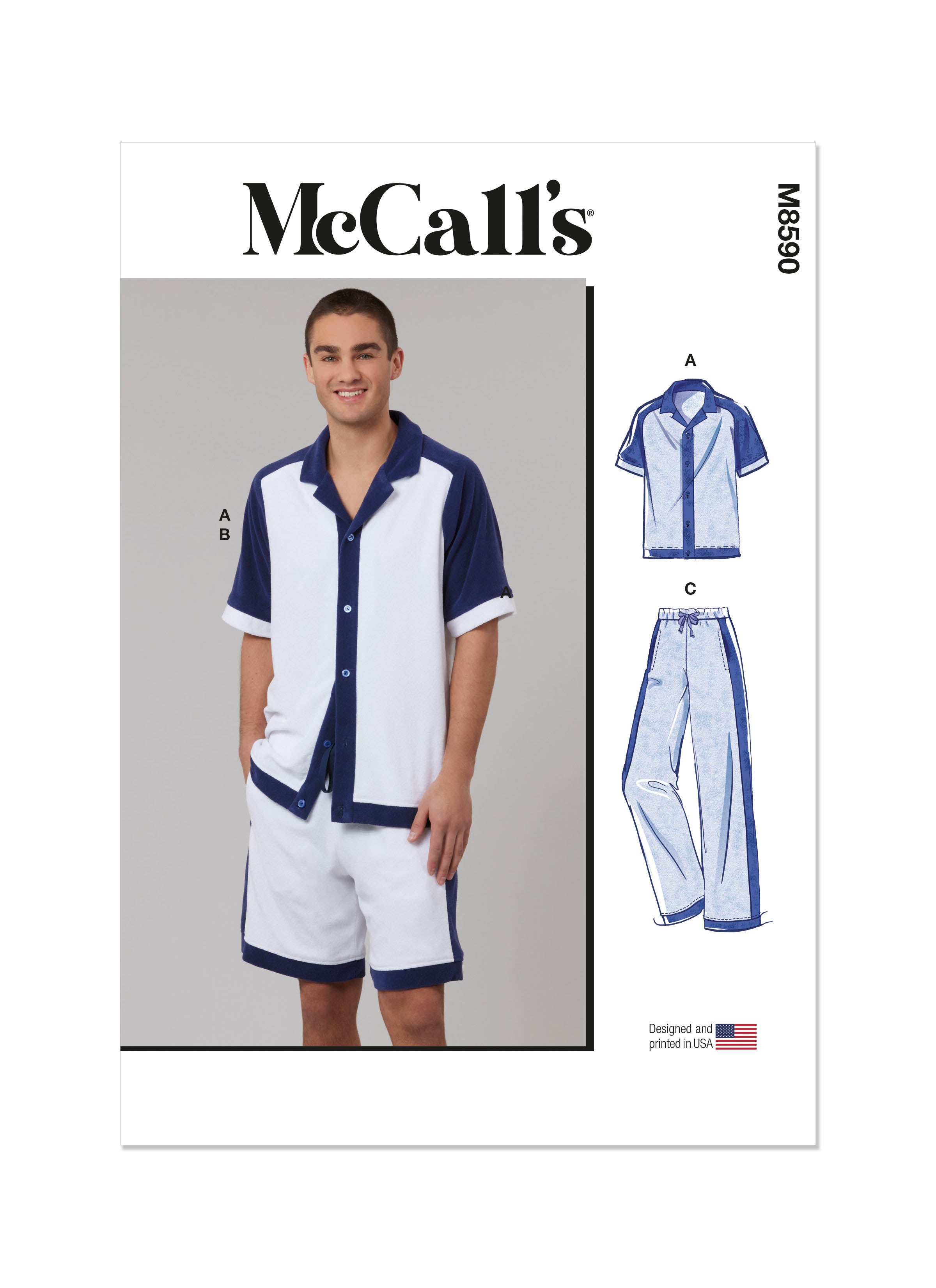 McCall's Men's Top, Shorts and Trousers M8590