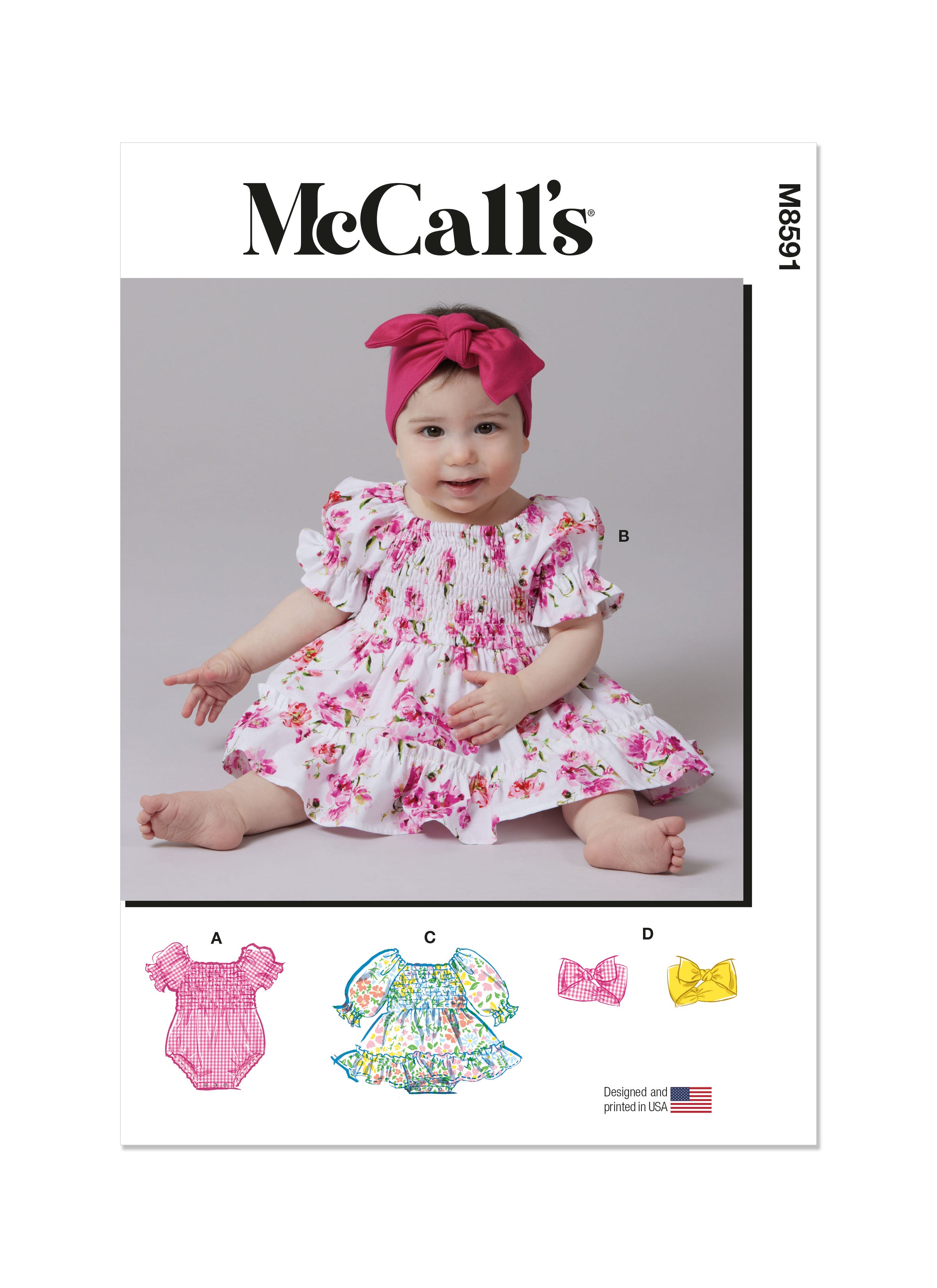 McCall's Babies' Romper, Dresses and Headband M8591