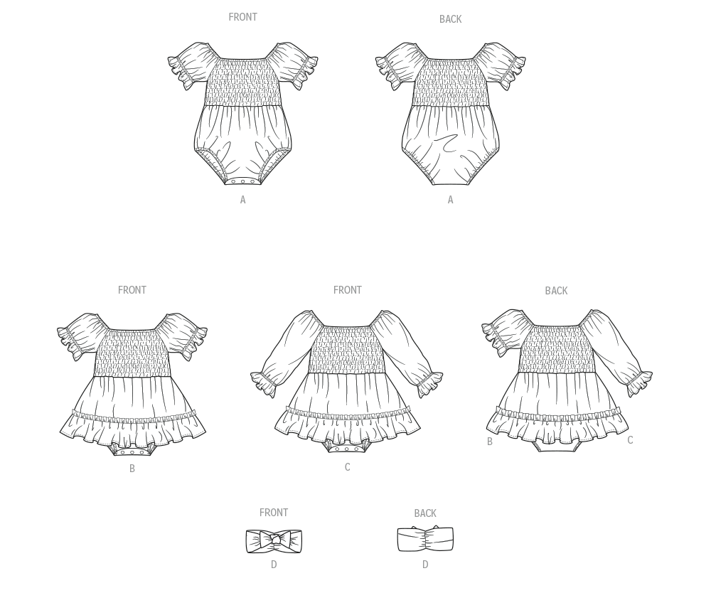 McCall's Babies' Romper, Dresses and Headband M8591