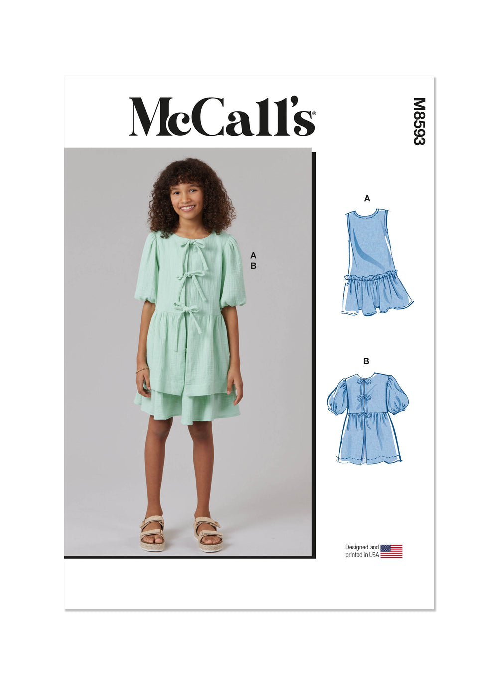 McCall's Girls' Dress and Top M8593