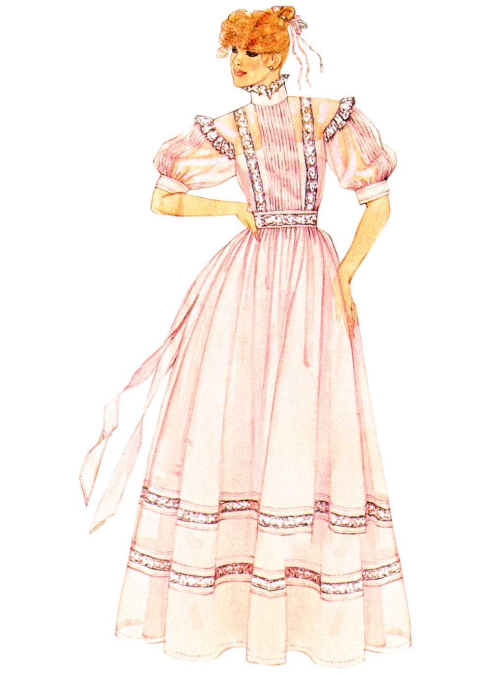 McCall's Gown, Slip and Sash M8595