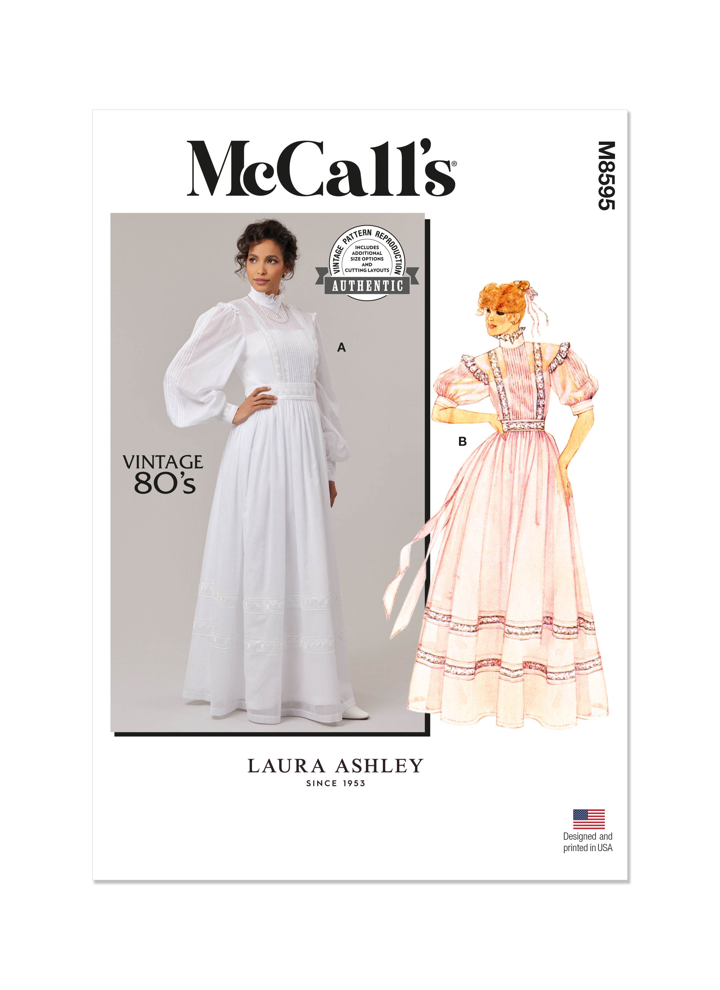 McCall's Gown, Slip and Sash M8595