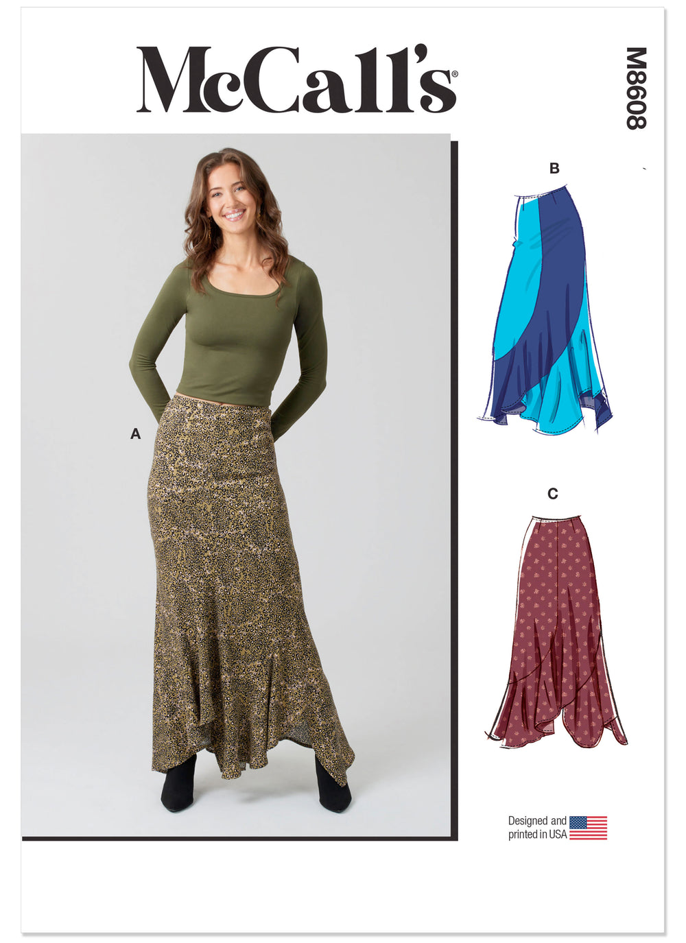 McCall's Misses' Asymmetric Skirt M8608