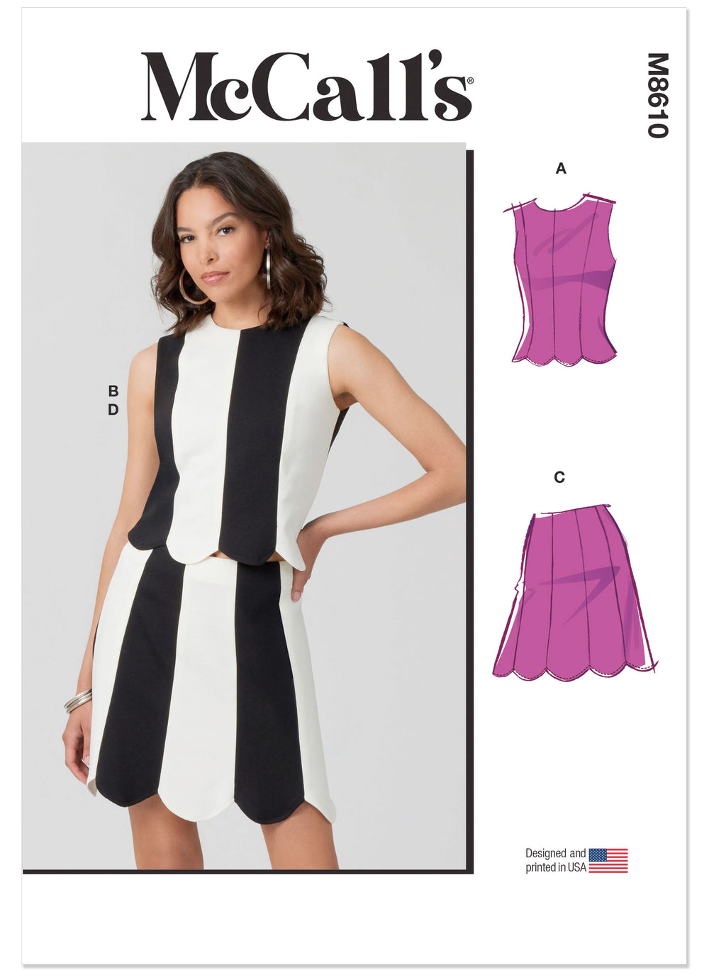 McCall's Misses' Fitted Knit Top and Skirt M8610