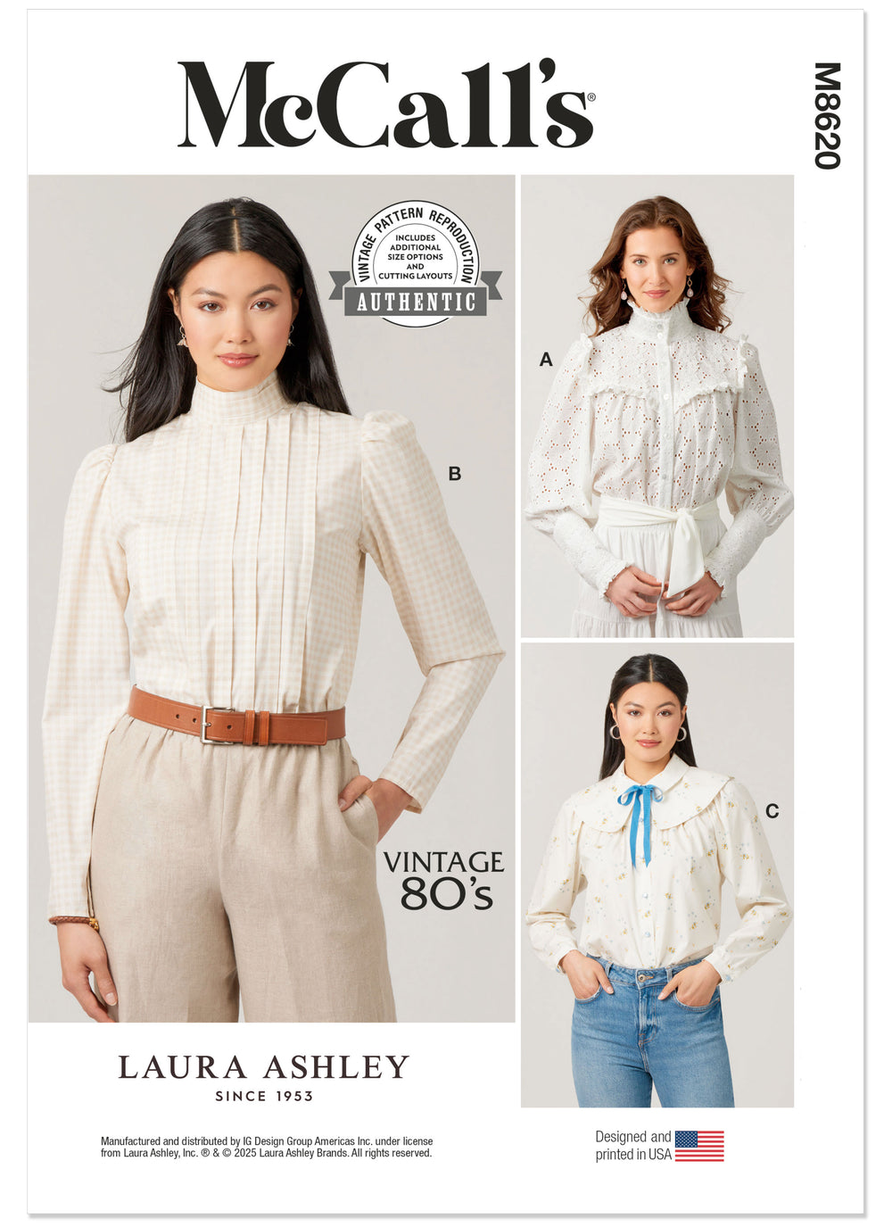 McCall's Misses' Blouses by Laura Ashley M8620