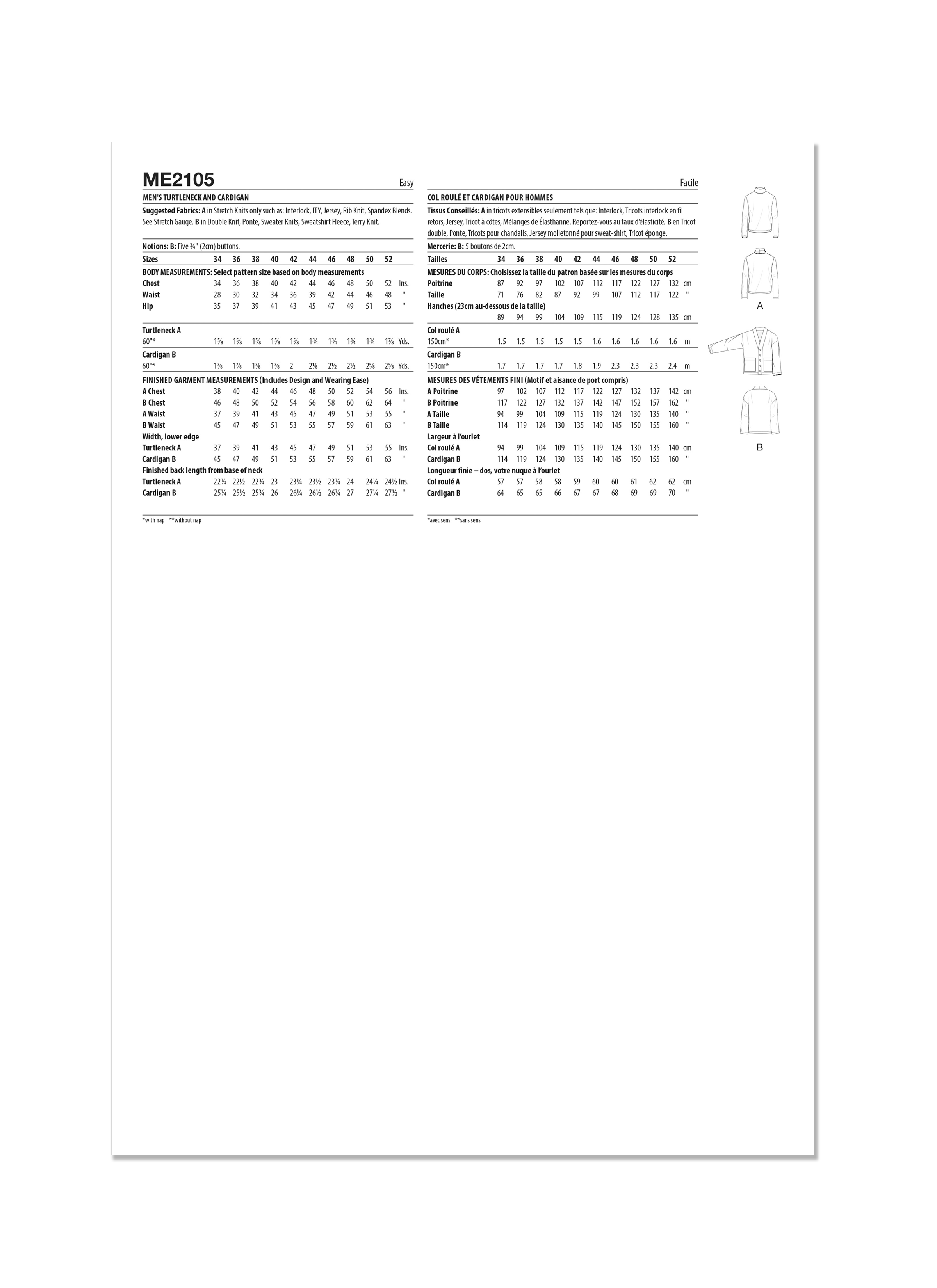 Know Me Men's Turtleneck & Cardigan ME2105