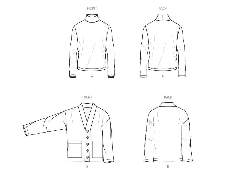 Know Me Men's Turtleneck & Cardigan ME2105