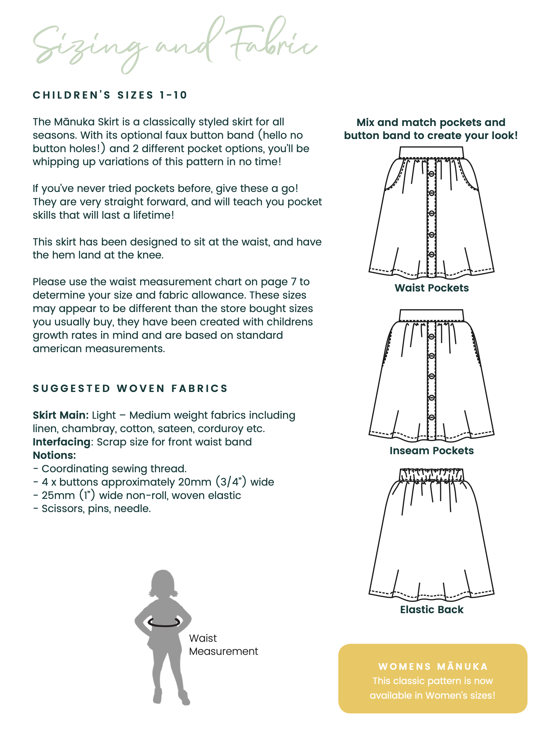 Below the Kōwhai Baby/Child Mānuka Skirt