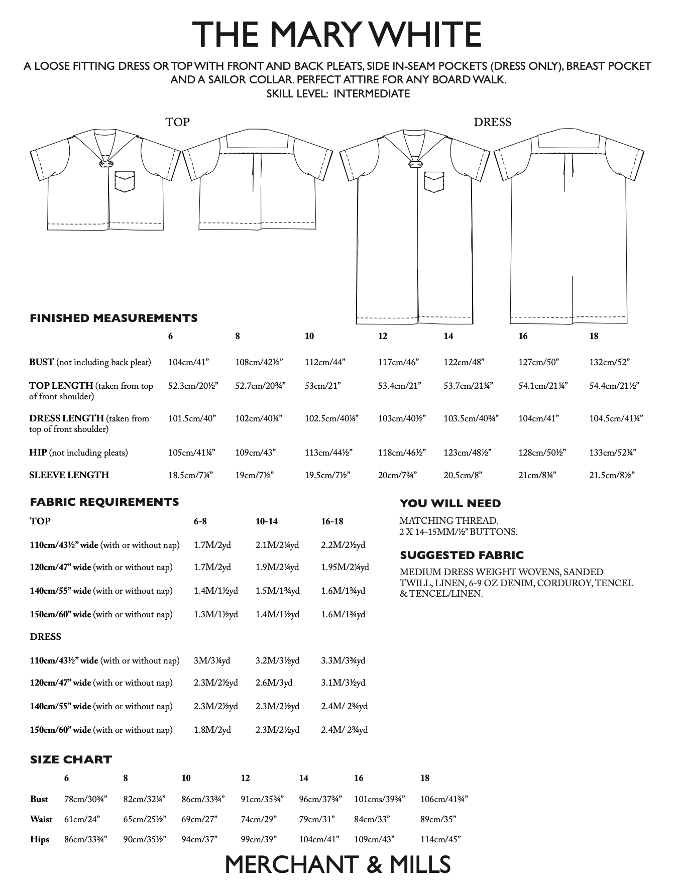 Merchant & Mills Mary White Dress and Top