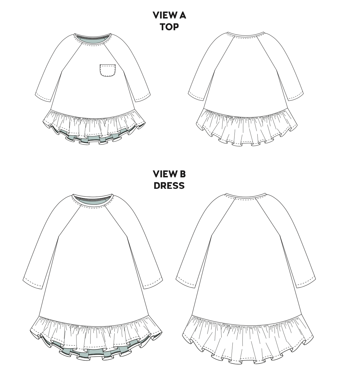Chalk and Notch Mini Waterfall Top and Dress