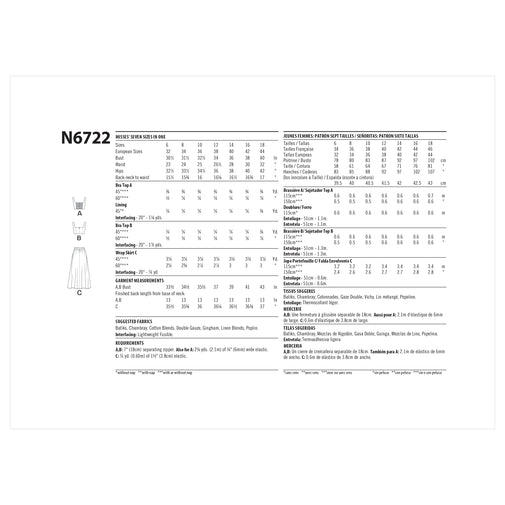 New Look Bra Top and Wrap Skirt B6722