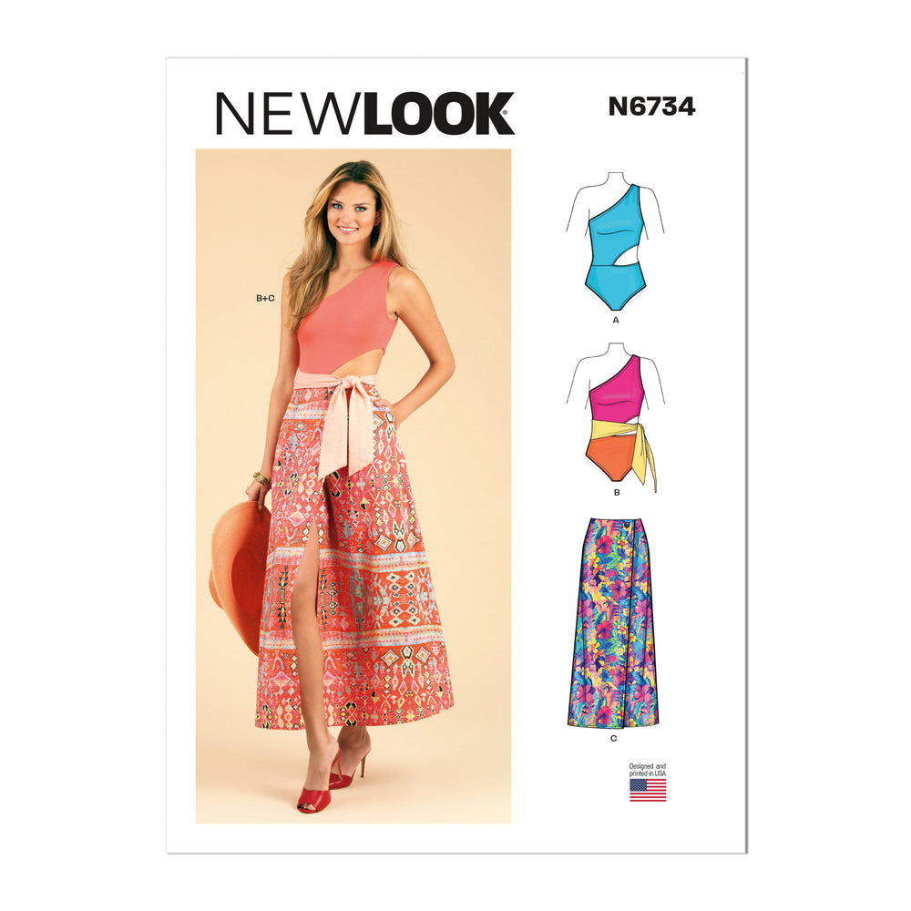 New Look Swimsuit and Wrap Skirt N6734