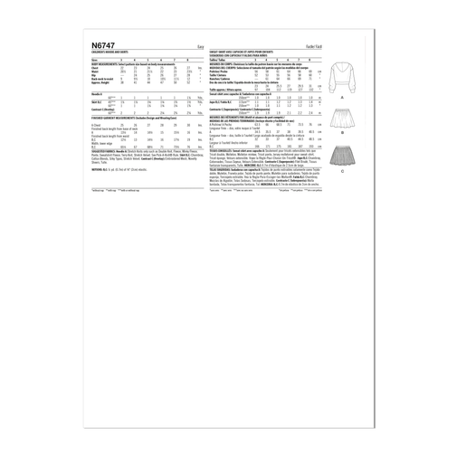 New Look Child Hoodie and Skirts N6747