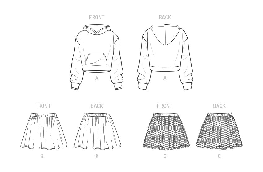 New Look Child Hoodie and Skirts N6747