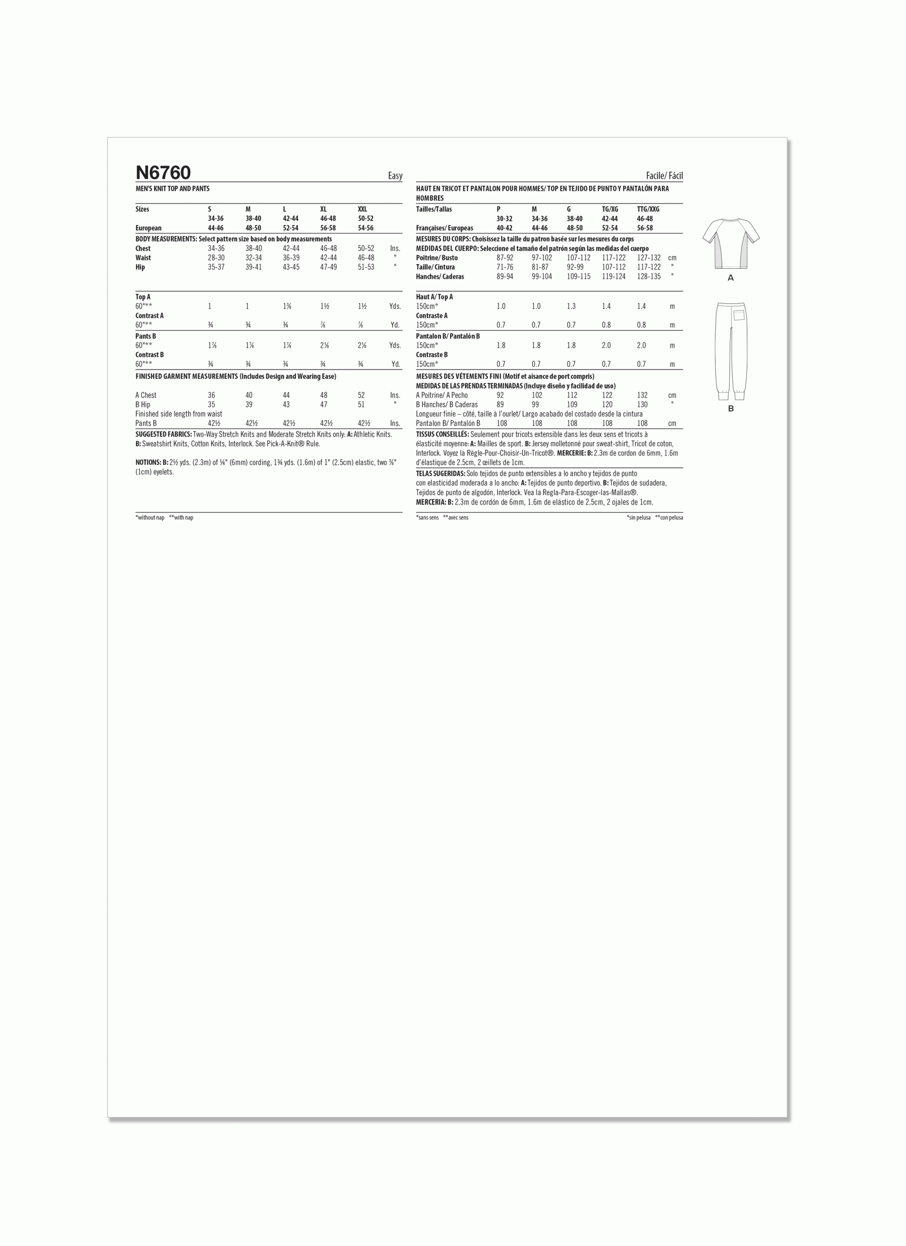 New Look Men's Top and Joggers N6760