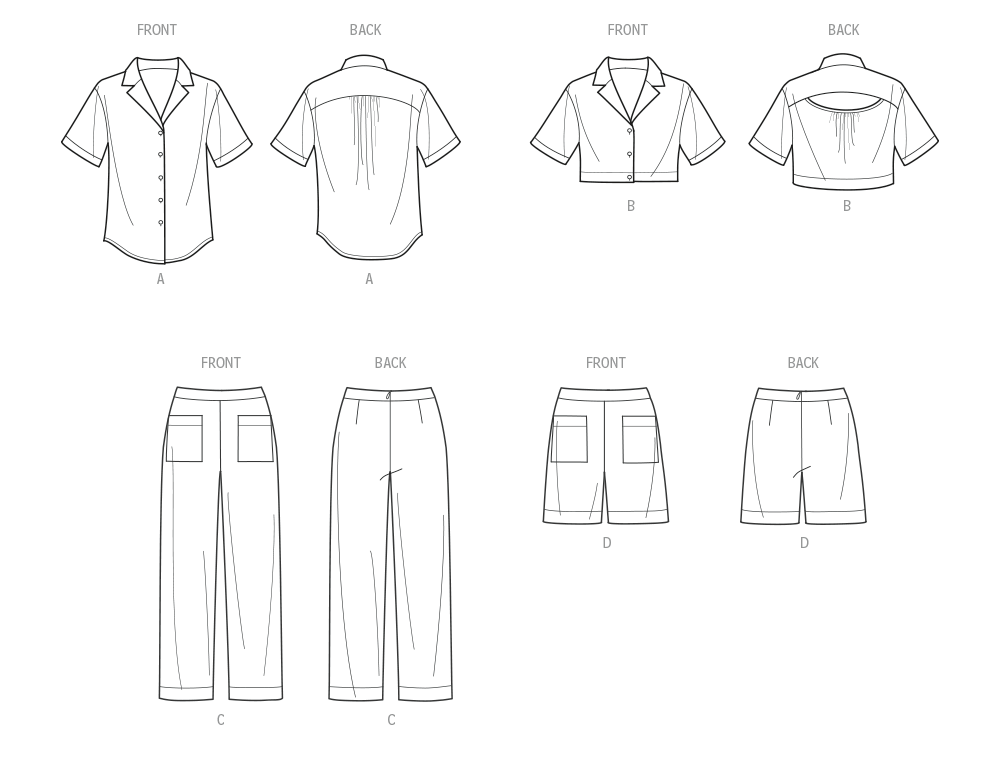 New Look Shirt, Trousers and Shorts N6802