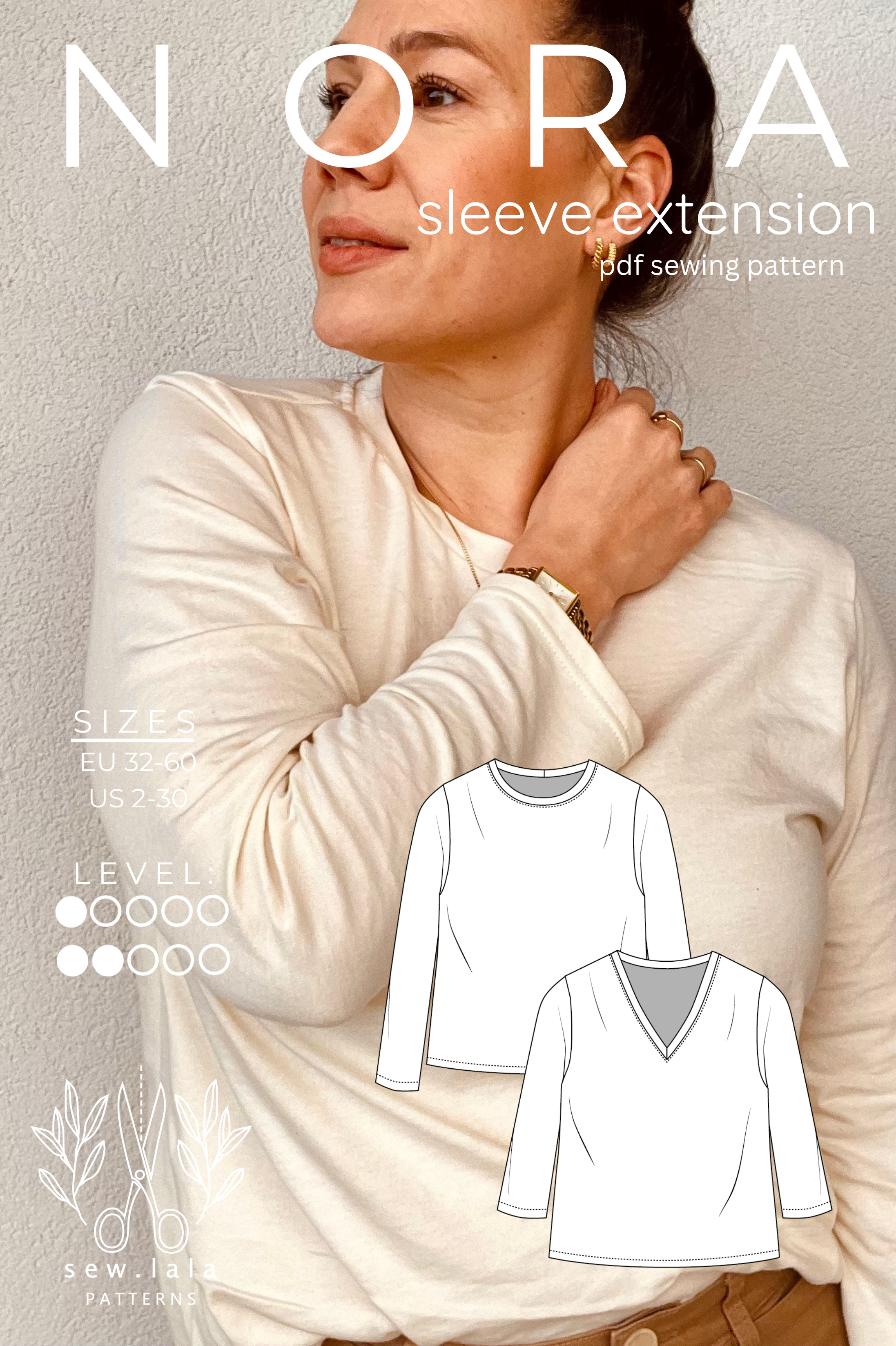 Sew.lala Patterns Nora Tee Sleeve Extension