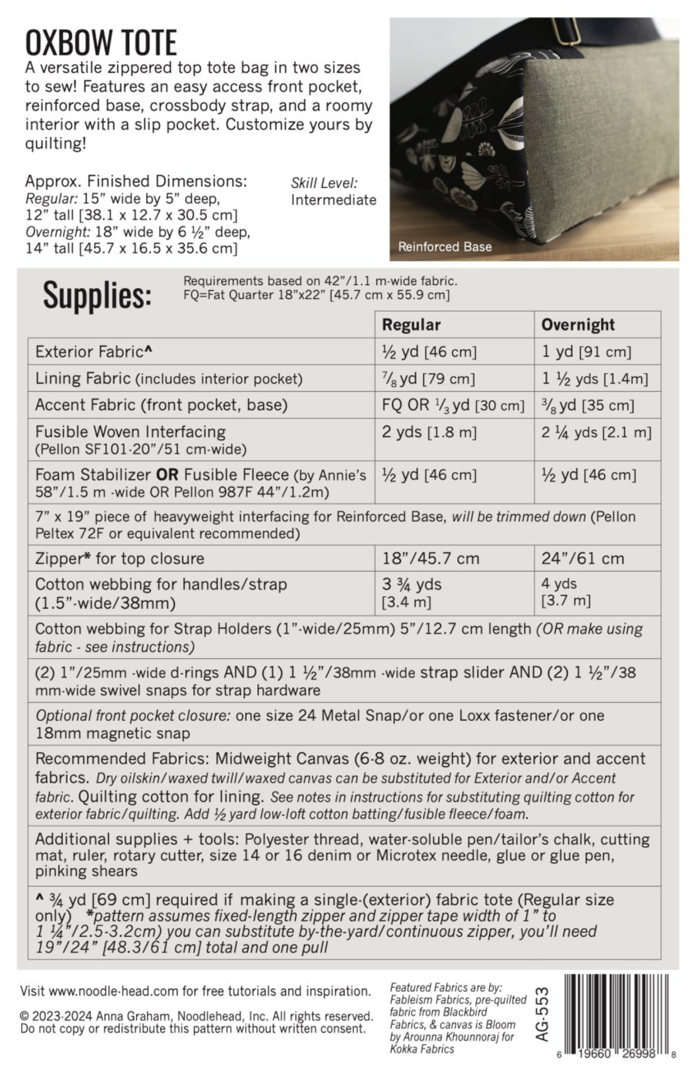 Noodlehead Oxbow Tote