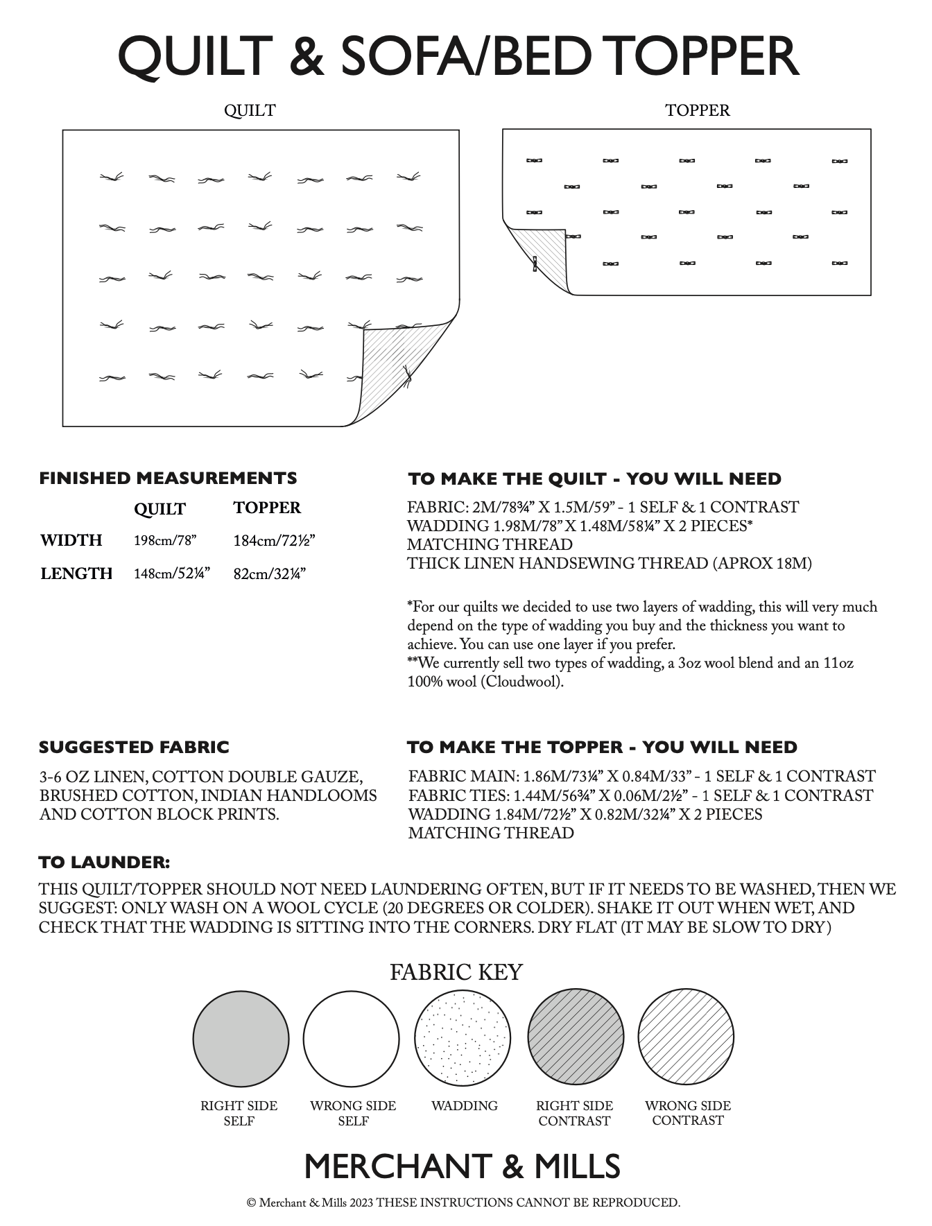 Merchant & Mills Quilt and Sofa/Bed Topper PDF