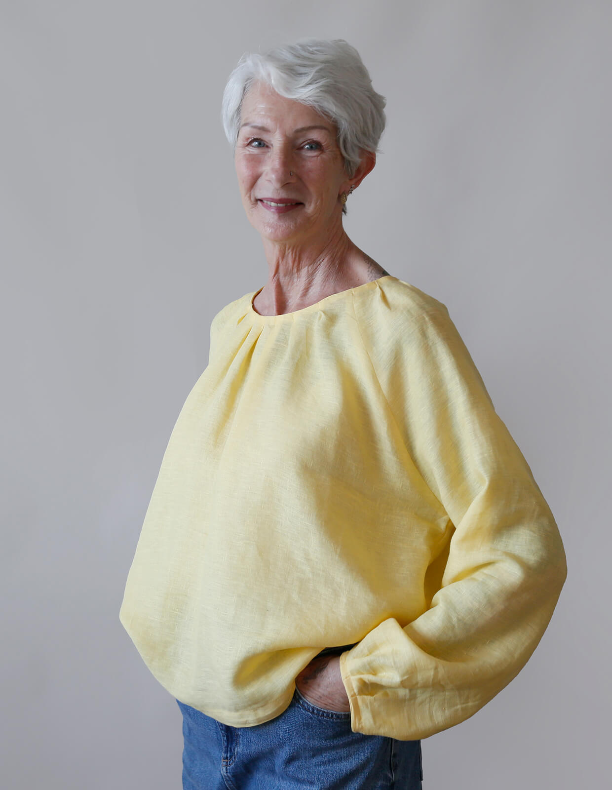 The Maker's Atelier Pleat Neck Blouse