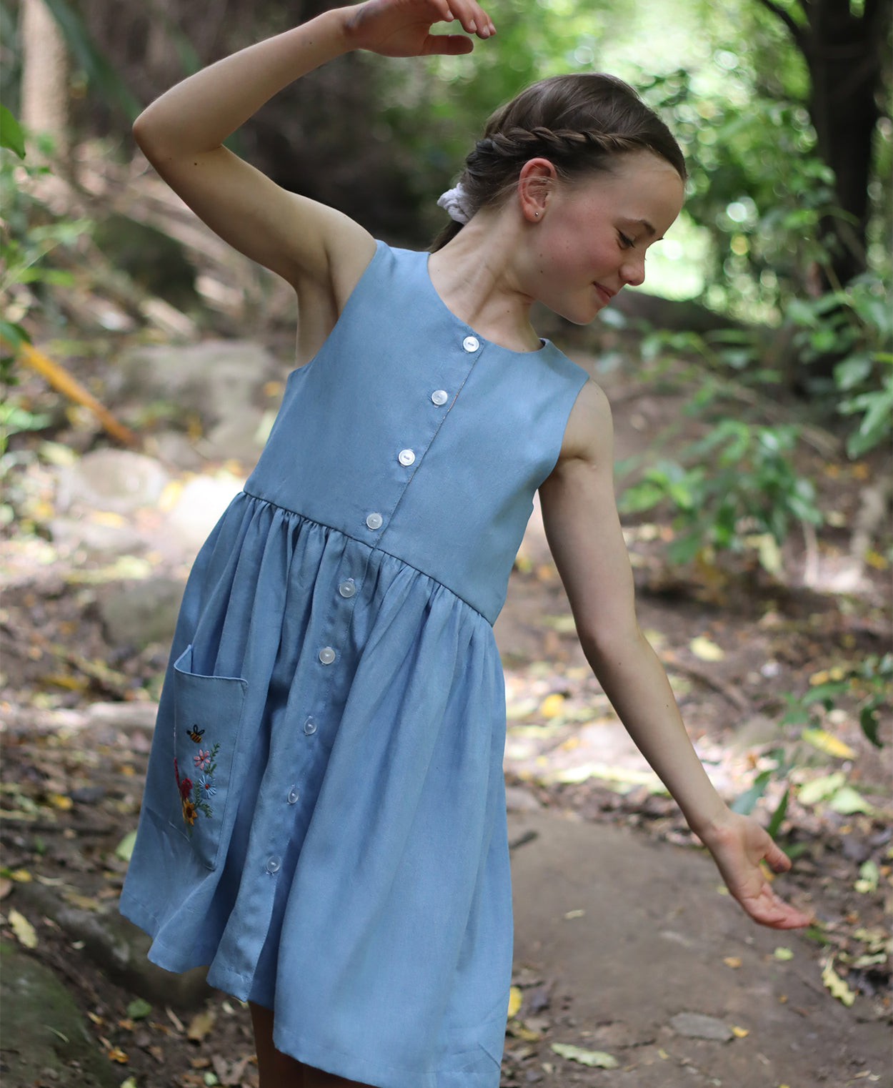 Below the Kōwhai Baby/Child/Teen Rimu Dress