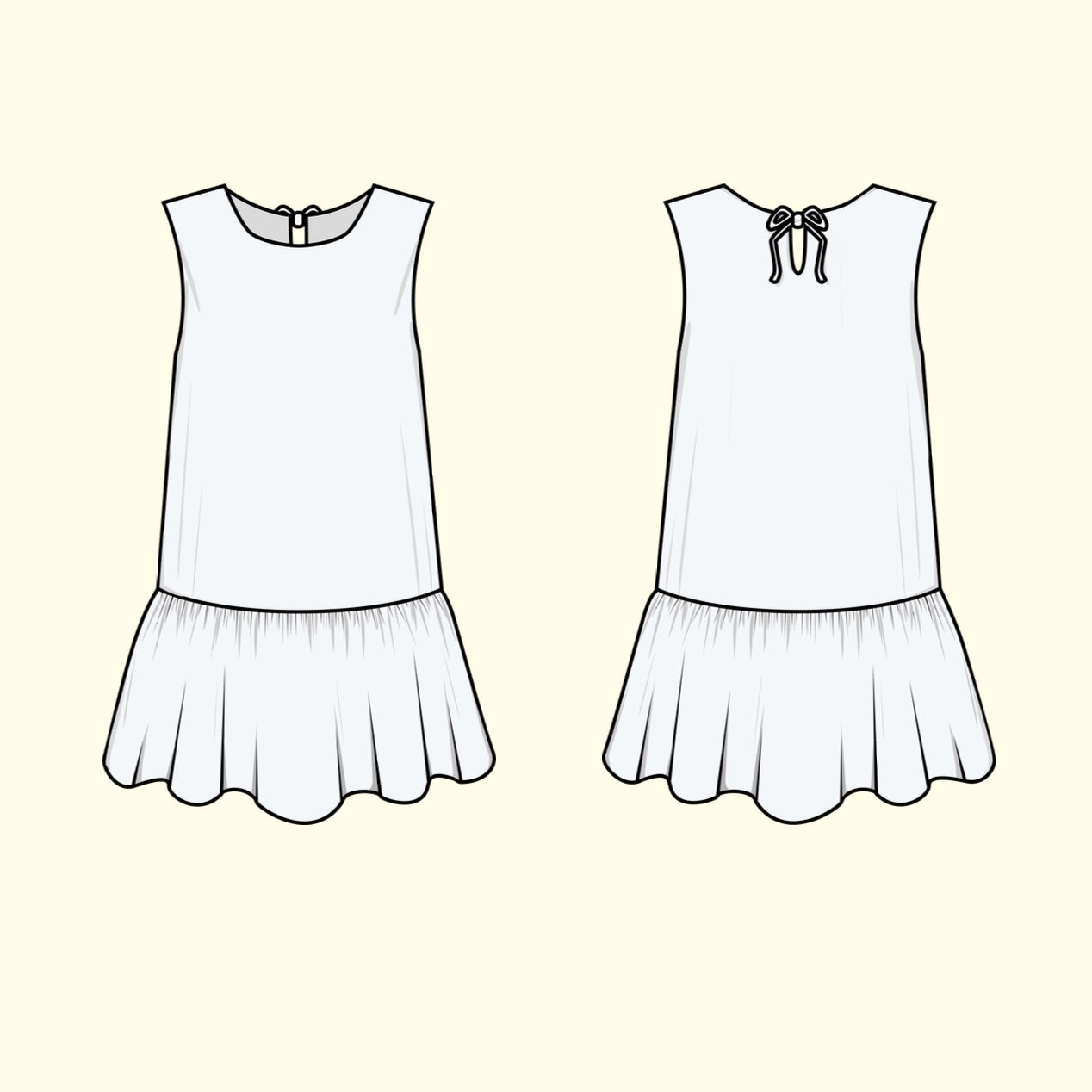 Puff and Pencil Ruffle Dress