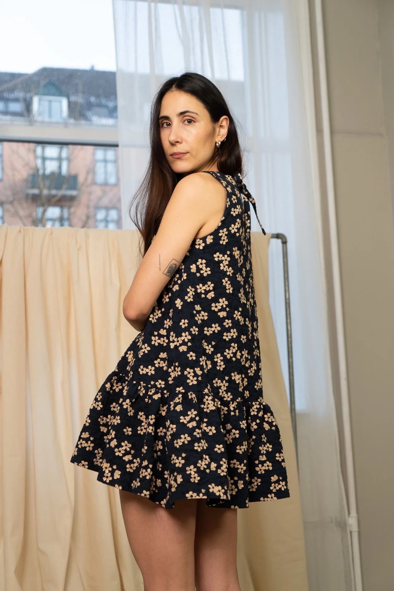 Puff and Pencil Ruffle Dress