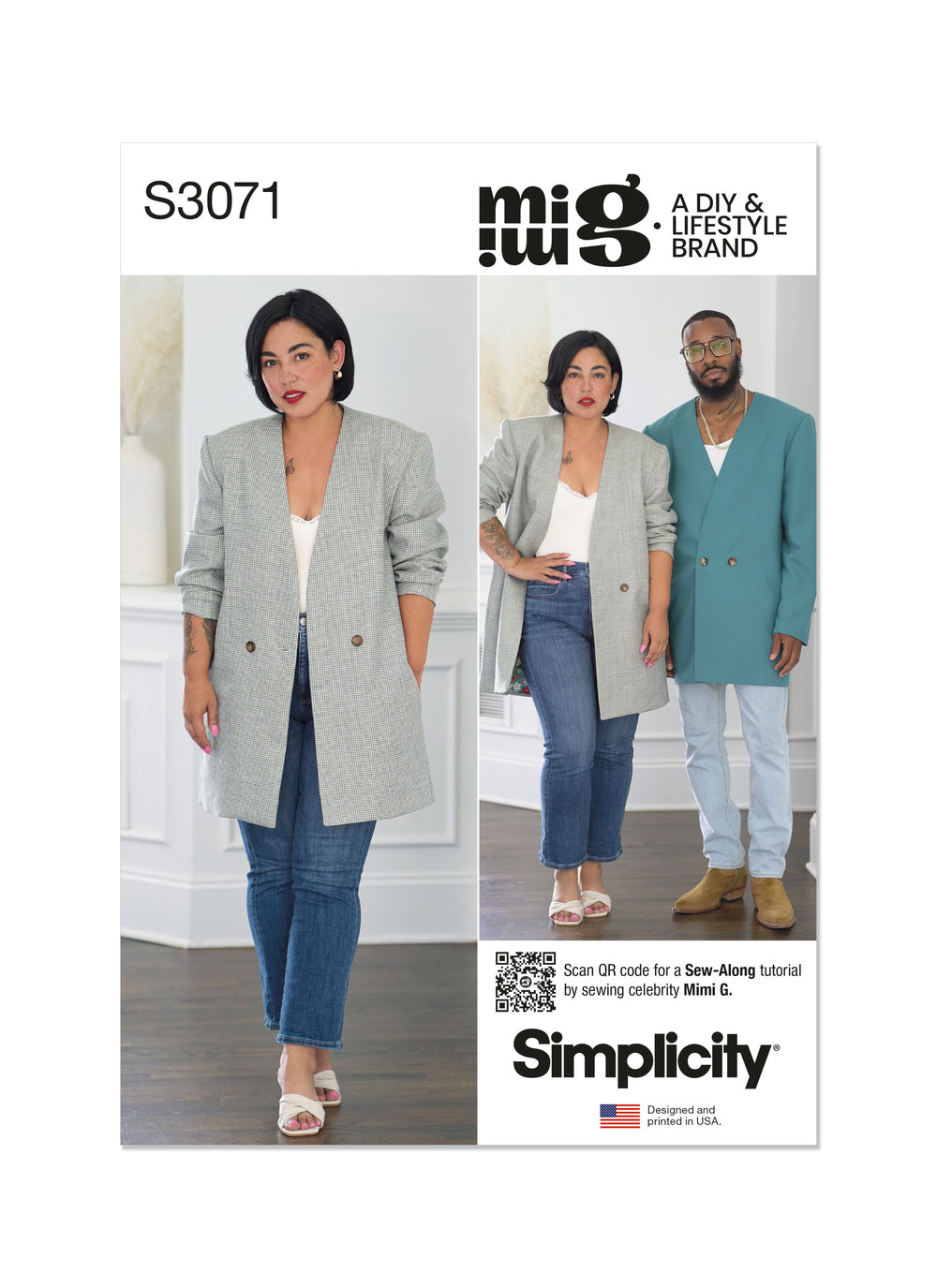 Simplicity Unisex Blazer S3071