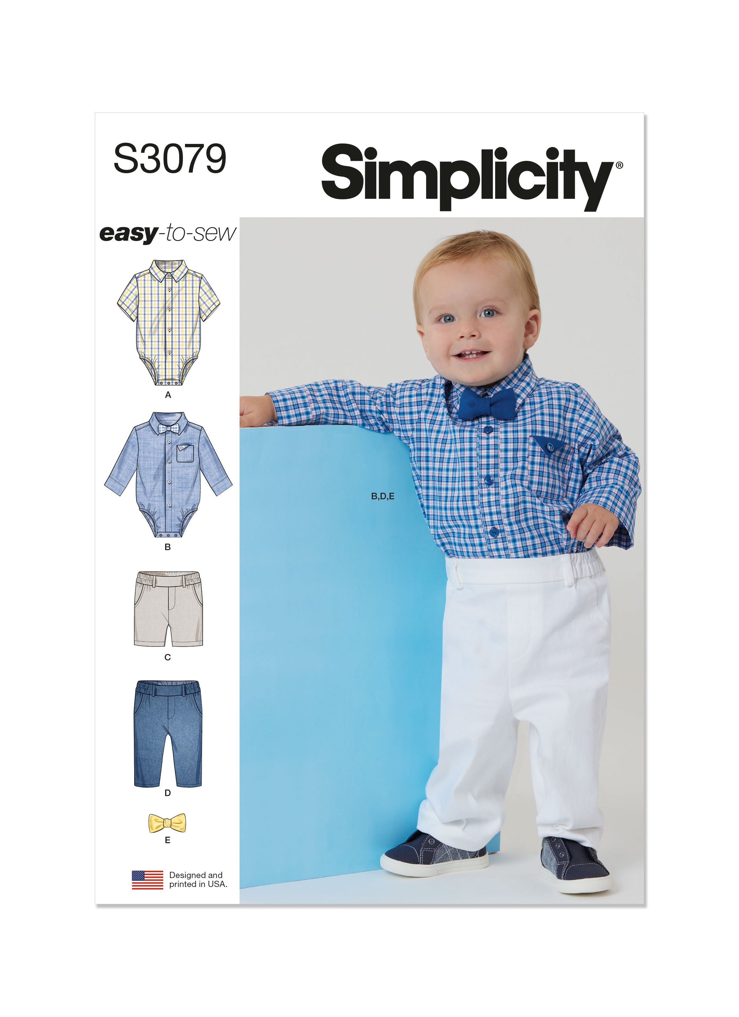 Simplicity Babies' Bodysuits, Shorts and Trousers S3079