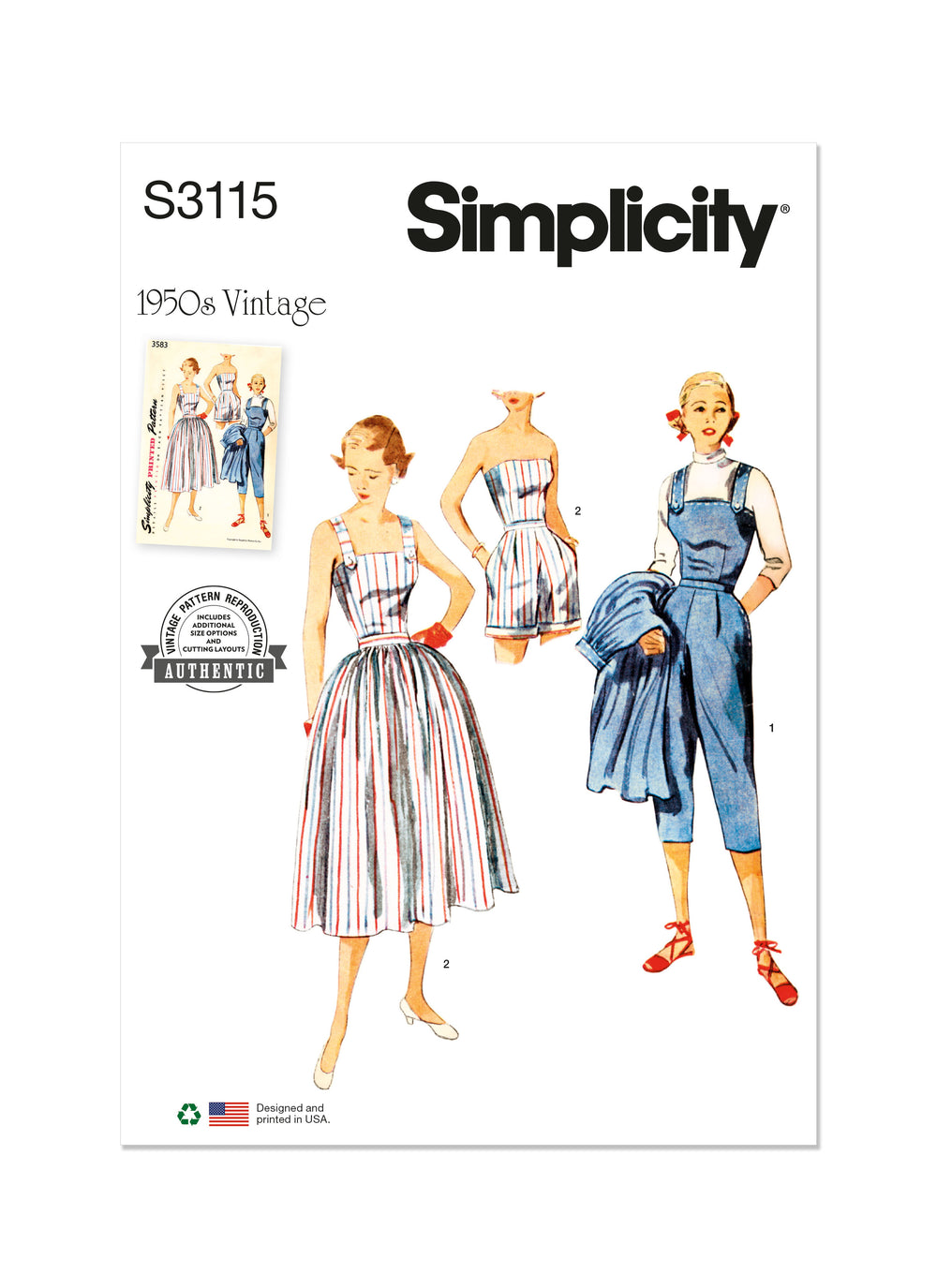 Simplicity Two-Piece Play Suit and Skirt S3115