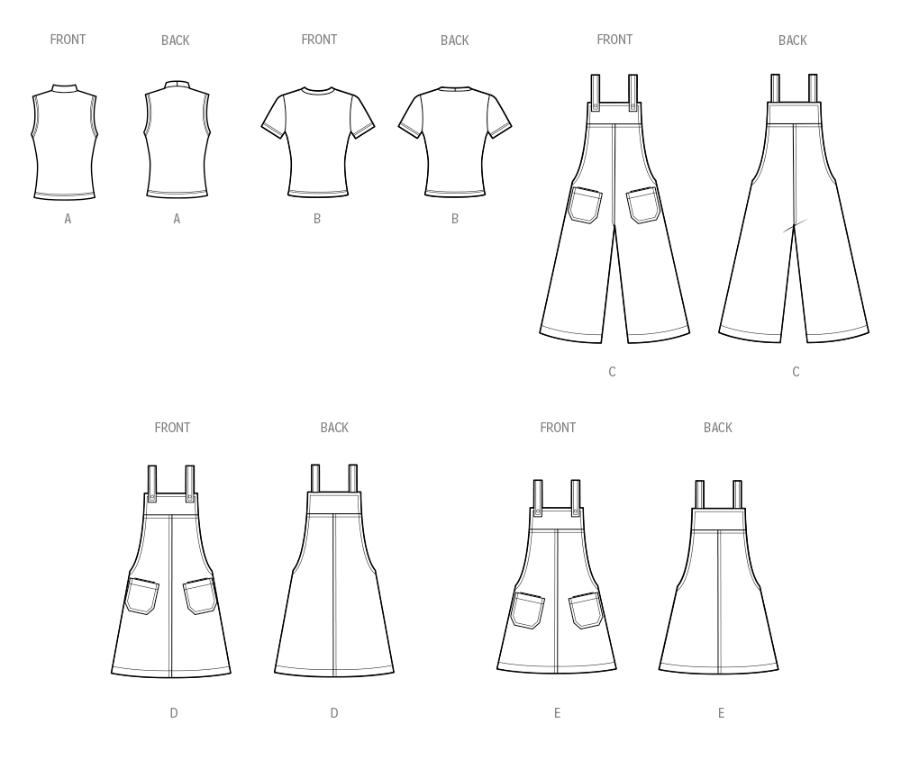Simplicity Knit Tops, Overalls and Pinafore S3125