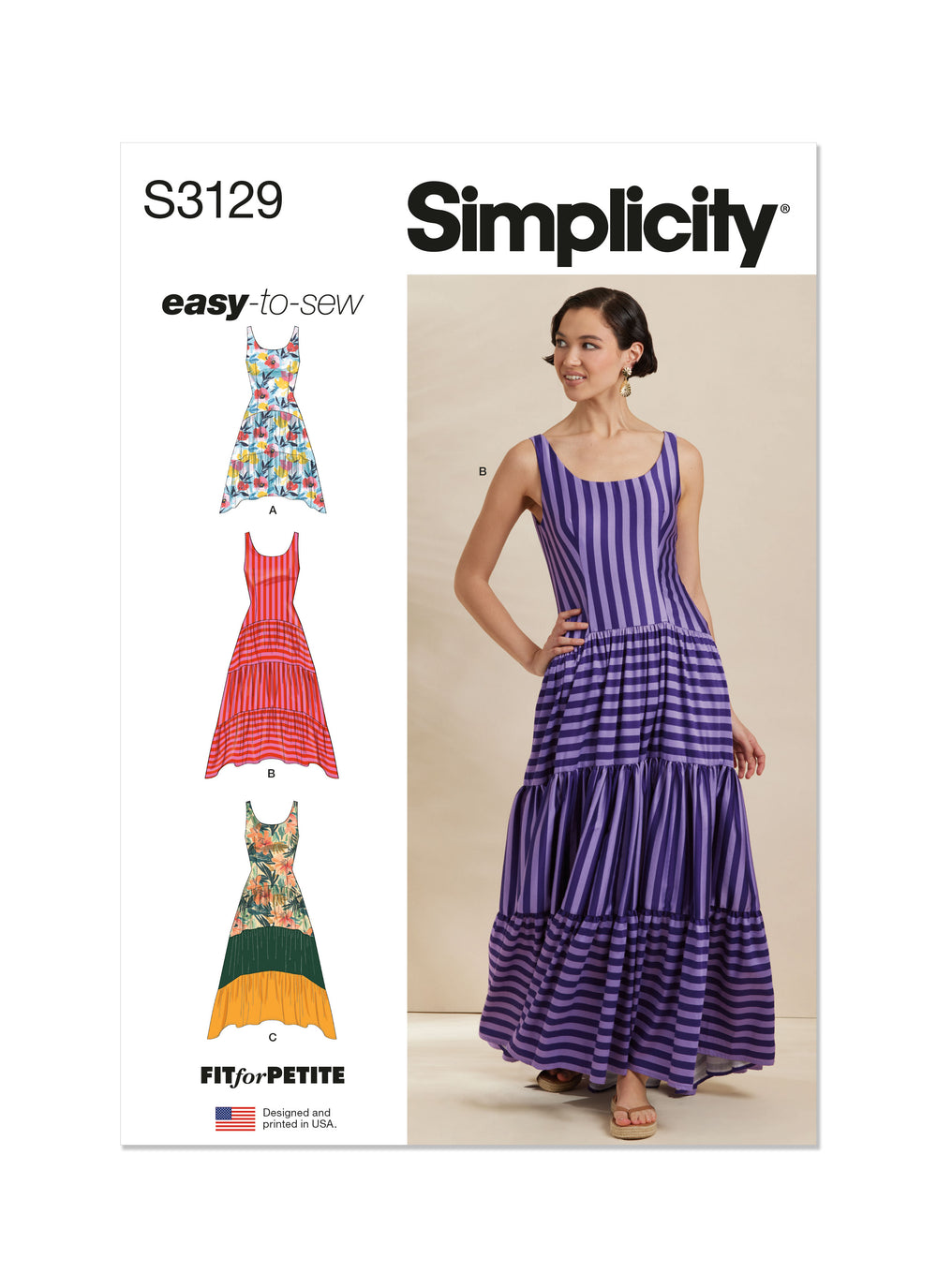 Simplicity Dresses with Petite Lines S3129