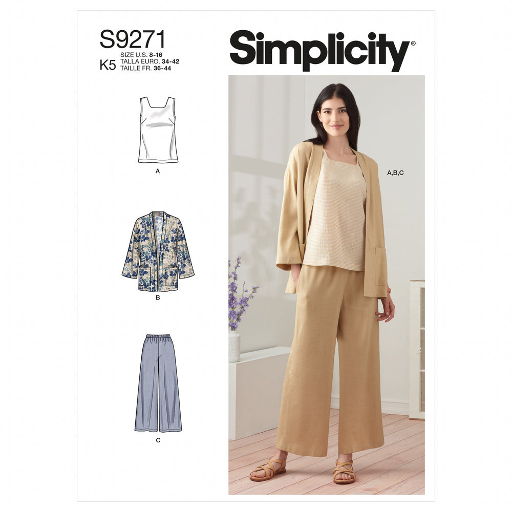Simplicity Jacket, Top and Trousers S9271