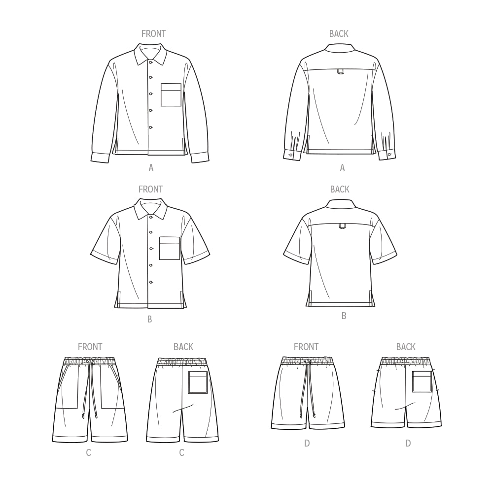 Simplicity Men's Shirts & Shorts S9758