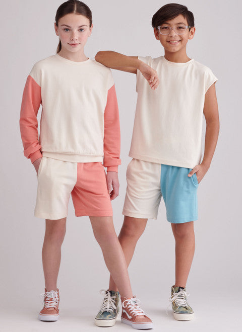 Simplicity Child/Teen Sweatshirt and Shorts S9801
