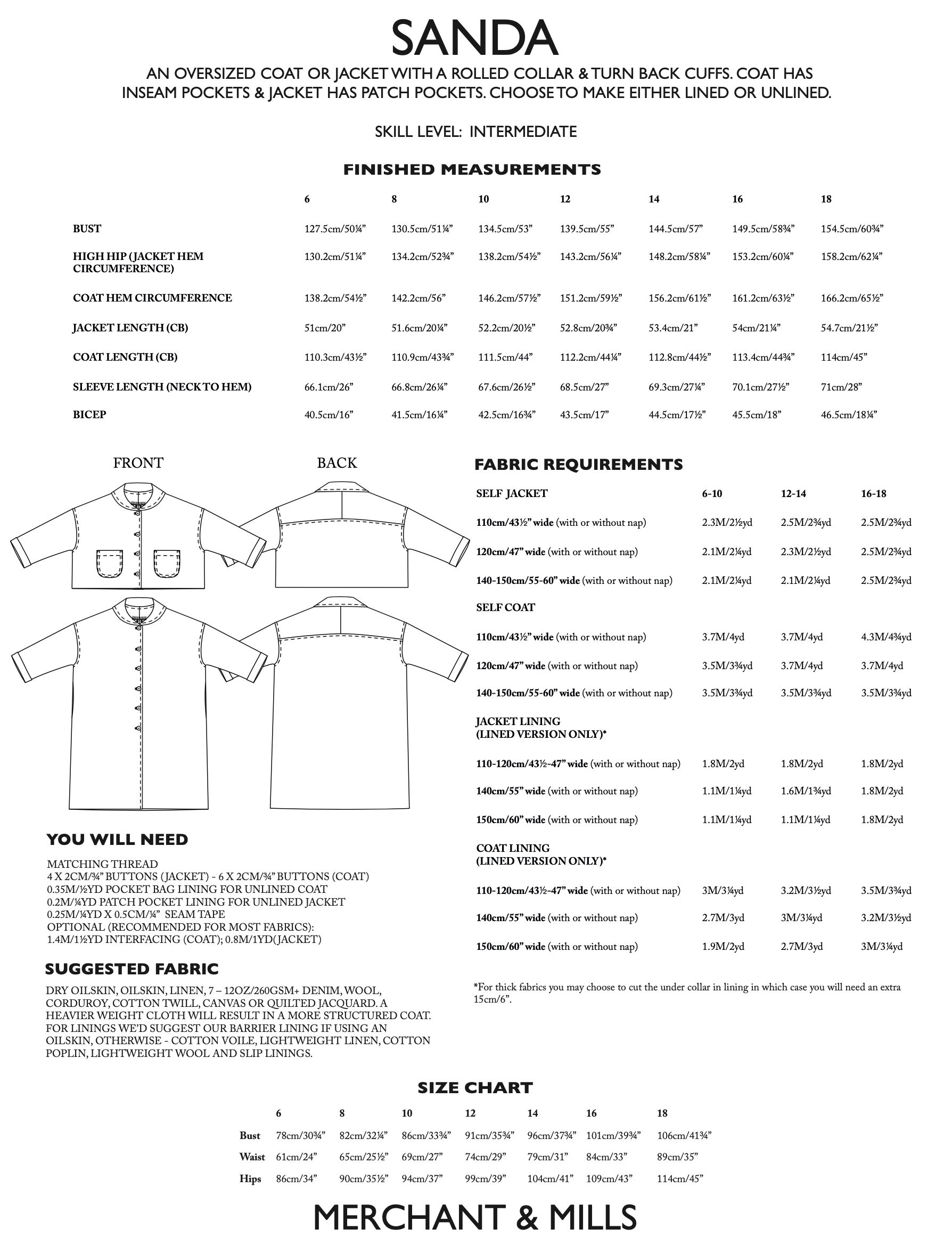Merchant & Mills Sanda Coat or Jacket