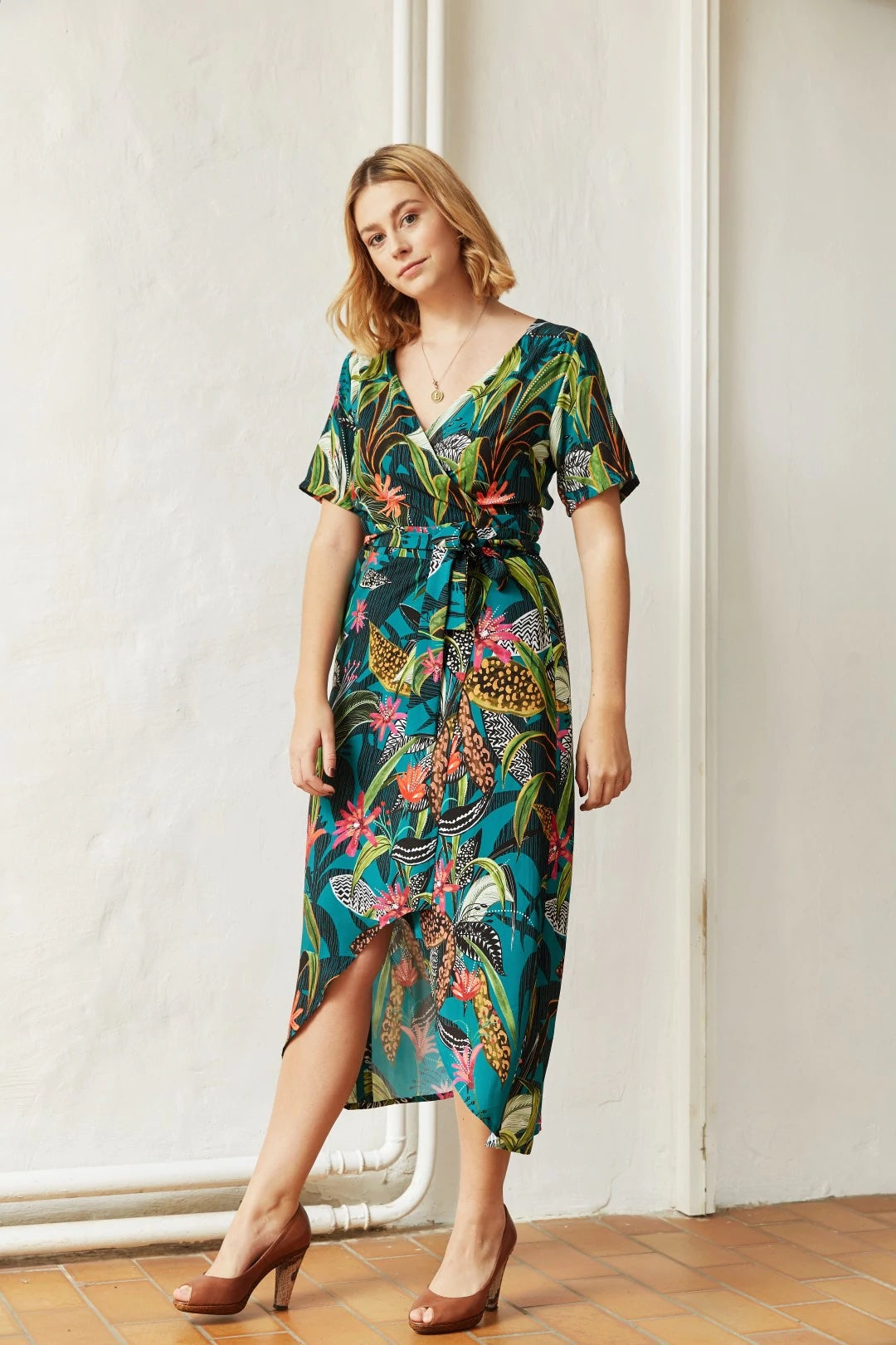 slim fit dress slacks Mint Wrap Fitted Maternity/Nursing Dress main image 1