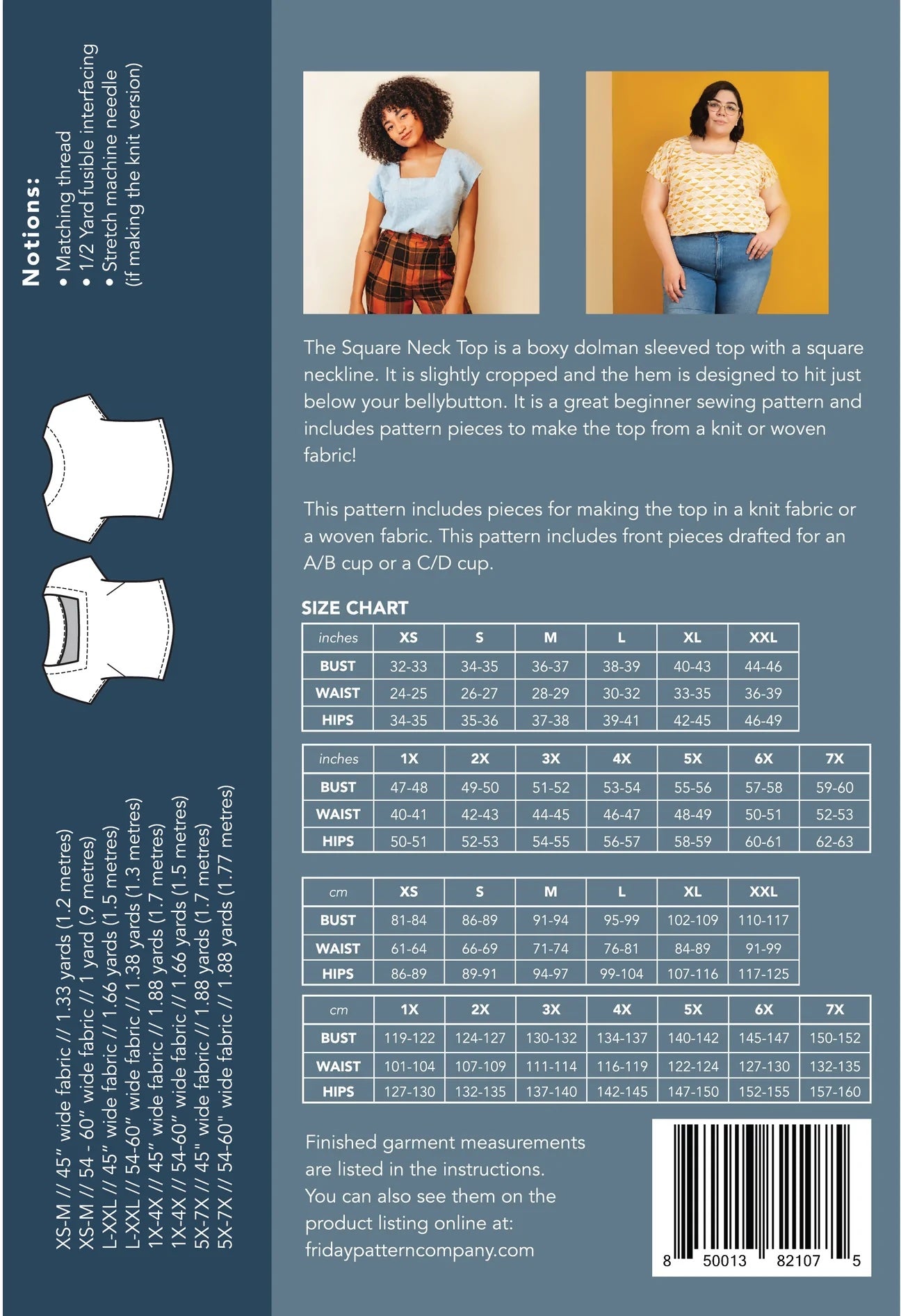 Friday Pattern Company Square Neck Top