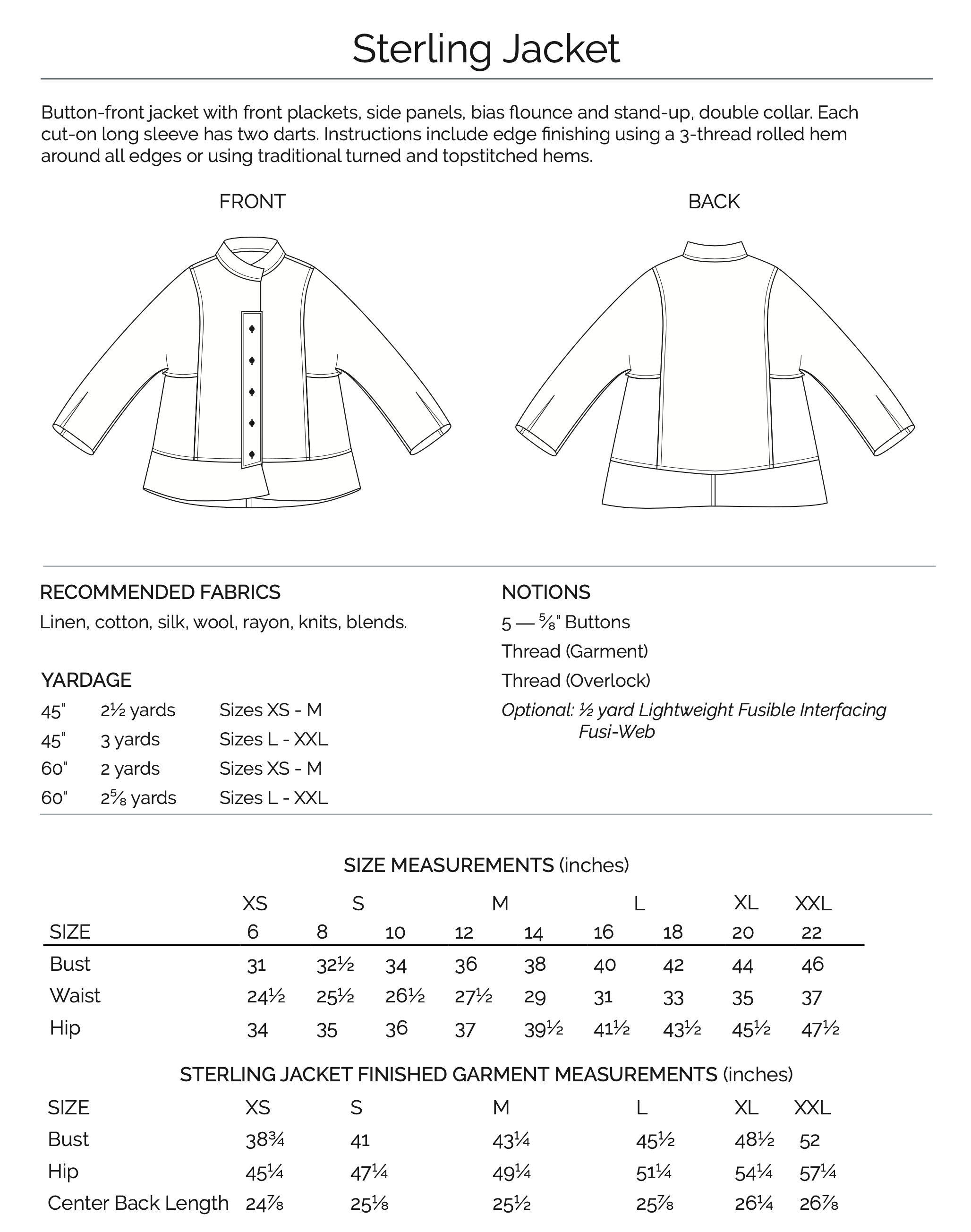 The Sewing Workshop Sterling Jacket