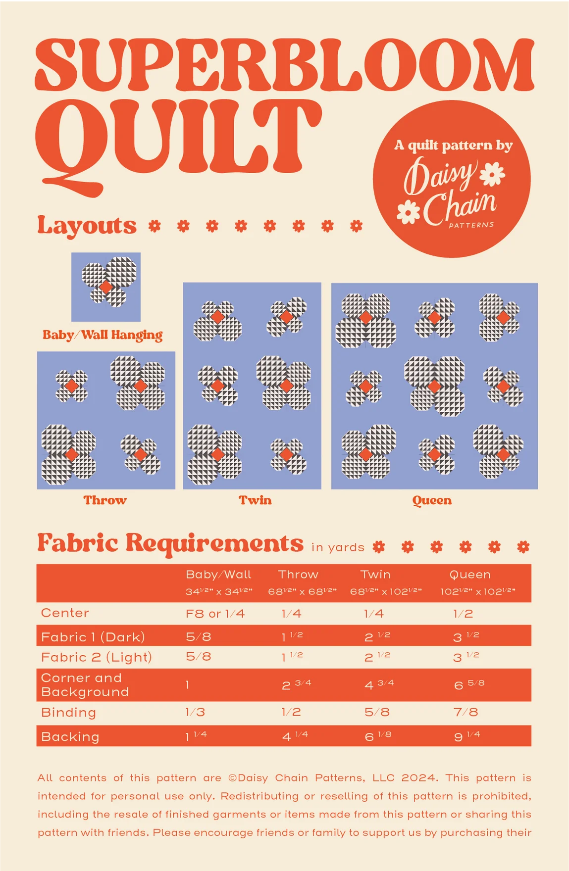 Daisy Chain Patterns Superbloom Quilt PDF