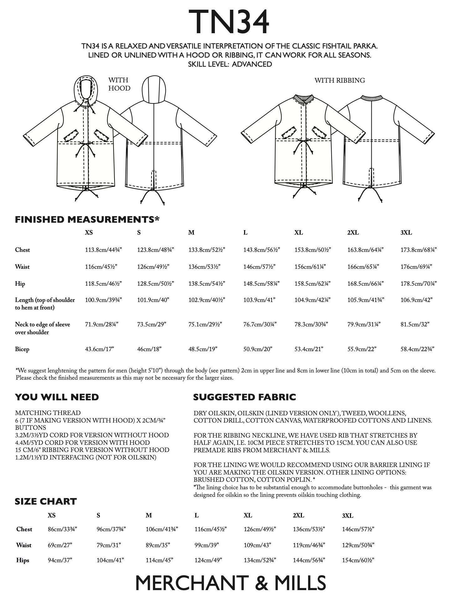 Merchant & Mills Unisex TN34 Parka