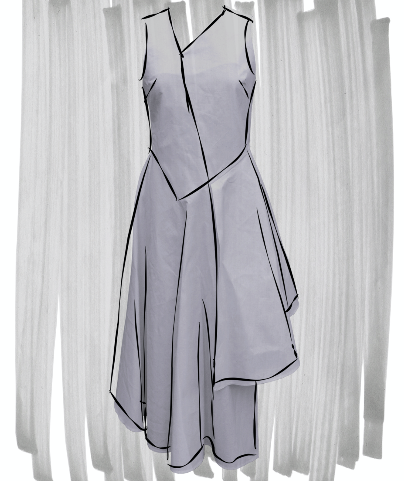 Trend Patterns TPC2 Asymmetric Hem Dress
